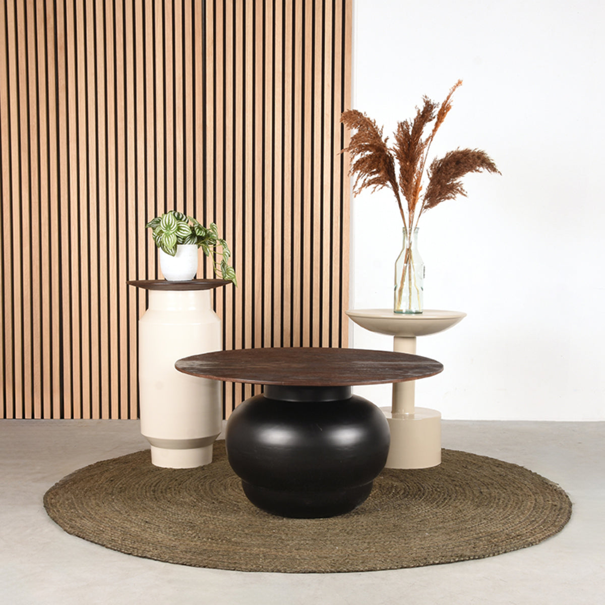 LABEL51 Salontafel Dim – Massief Mangohout – Ø75 cm